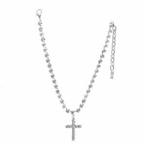 NEW TOVA women's mini donatella necklace in chrome